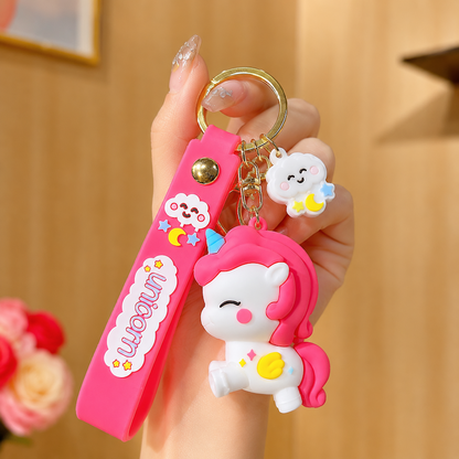 Cartoon Soft Silicone Keychain - Unicorn