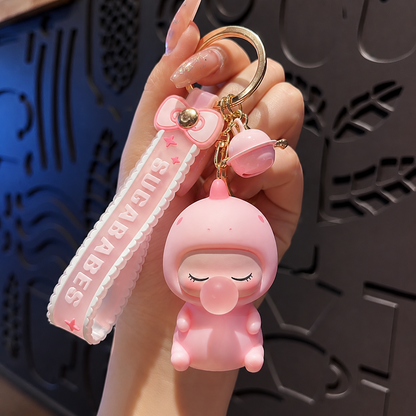 Bubble Dinosaur Baby Silicone Keychain