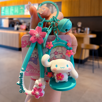 Japanese-Style Sakura Swing Keychain