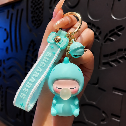 Bubble Dinosaur Baby Silicone Keychain