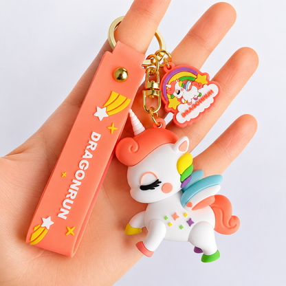 Rainbow Unicorn Silicone Keychain
