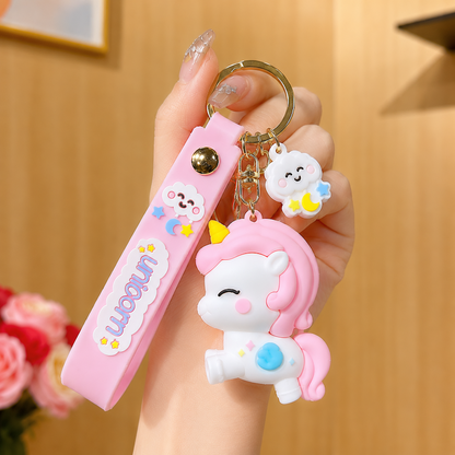 Cartoon Soft Silicone Keychain - Unicorn